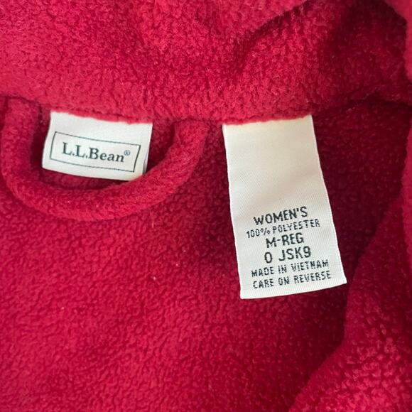 L.L.Bean Red Winter Fleece Robe Two Way Zip Front Size M Reg Pajama Duster Dress - Picture 7 of 16
